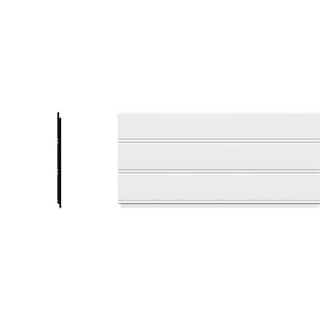 Ekena Millwork 7 1/4"H x 5/16"P x 96"L Reversible Bead/Nickel Gap Wainscot Moulding, PVC MLD05X01X96RBSWPV